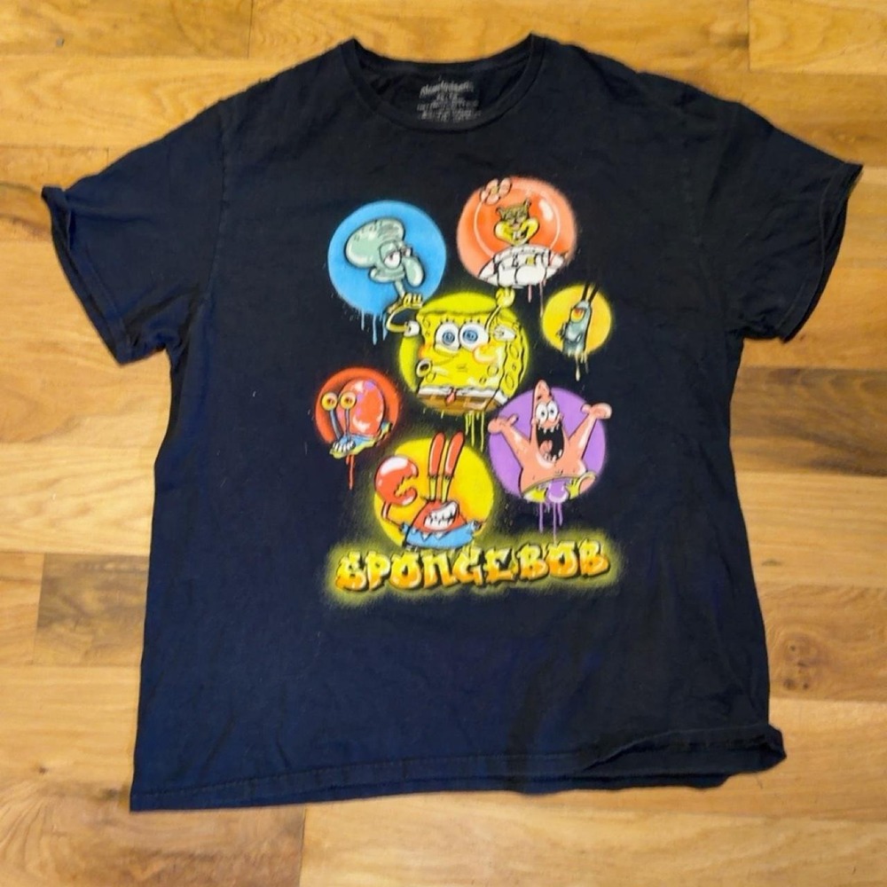 Nickelodeon SpongeBob SquarePants Graphic T-Shirt Black XL 00084